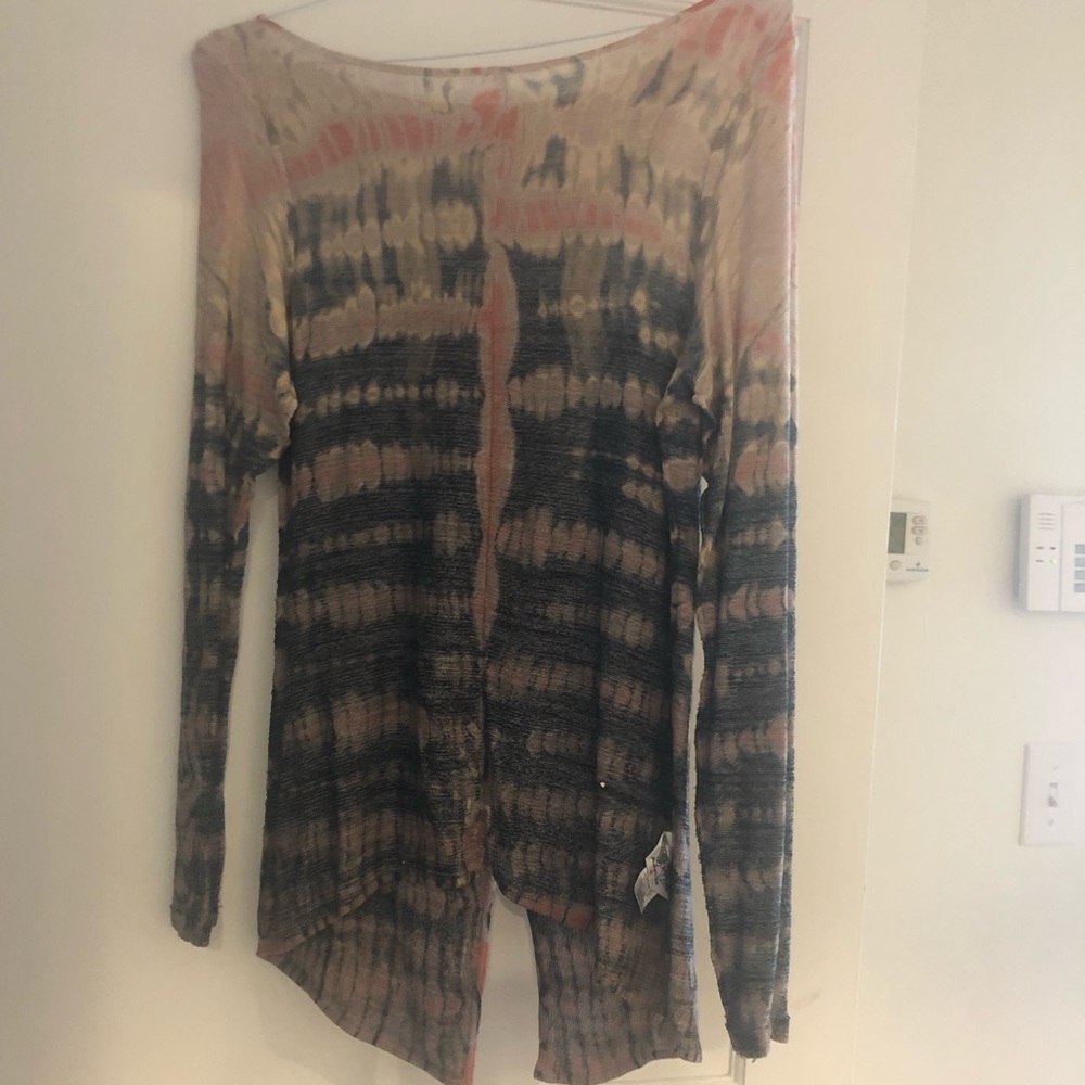 Hard tail tie die long sleeve shirt Navy/pink